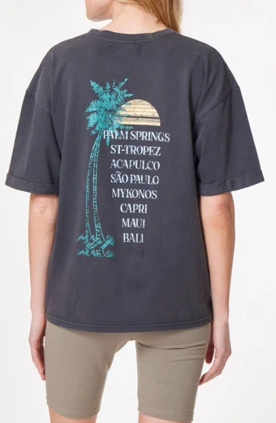 Shop C&c California Drew Boyfriend T-shirt In Black Sand Destination Unknown