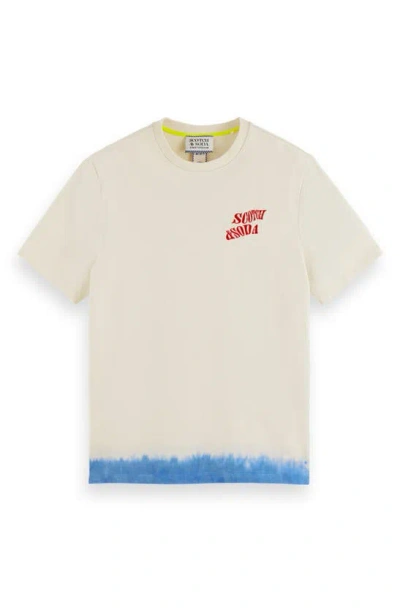 Shop Scotch & Soda Amsterdam Beat Cotton Graphic T-shirt In Medium Beige