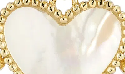 Shop Ember Fine Jewelry 14k Gold Mother Of Pearl Shell Heart Huggie Hoop Earrings