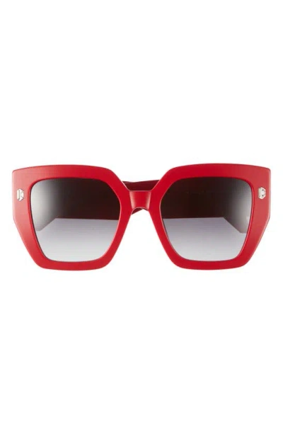 Shop Just Cavalli 53mm Oversize Square Sunglasses In Red Red Smoke