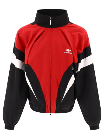 Shop Balenciaga "off Shoulder Tracksuit 3b Sports Icon" Jacket In Black