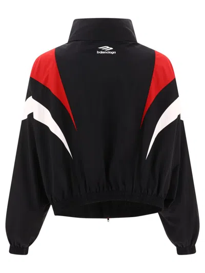 Shop Balenciaga "off Shoulder Tracksuit 3b Sports Icon" Jacket In Black