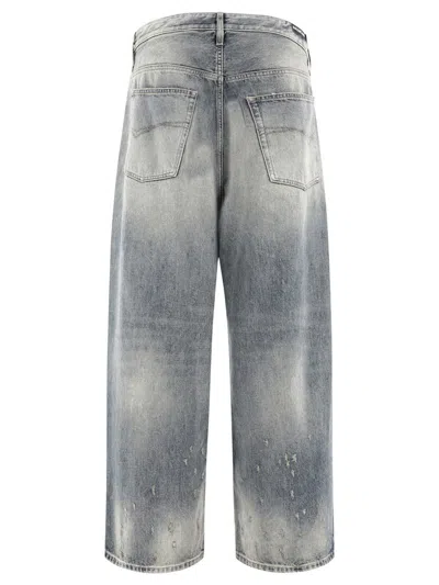 Shop Balenciaga Jeans With Drawstring In Blue
