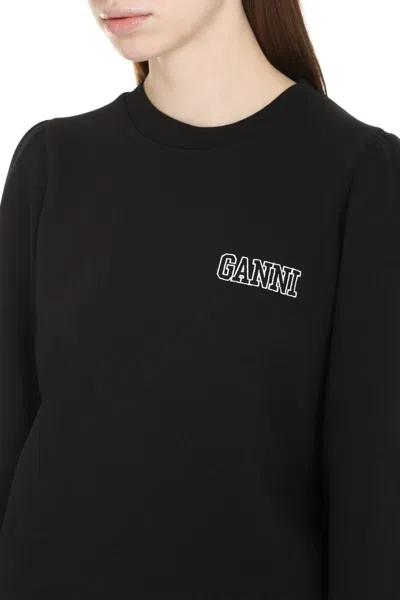 Shop Ganni Software Cotton Sweatshirt In Black