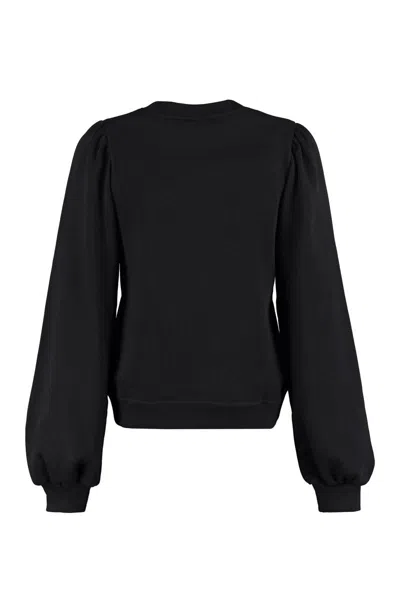Shop Ganni Software Cotton Sweatshirt In Black