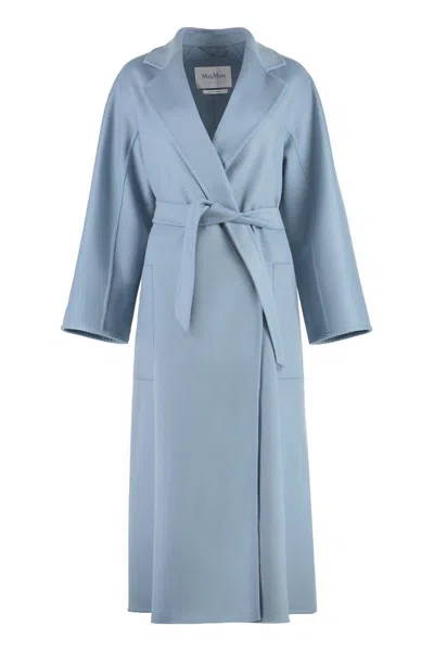 Shop Max Mara Cadmio Wool And Cashmere Coat In Blue