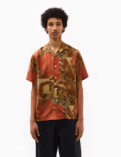 Shop Portuguese Flannel Mastic Short Sleeve Shirt In Orange