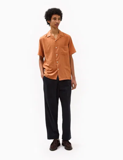 Shop Portuguese Flannel Face Short Sleeve Shirt In Orange