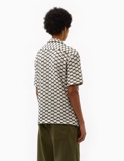 Shop Portuguese Flannel Net Short Sleeve Shirt In Black
