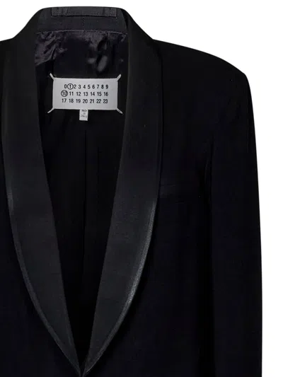 Shop Maison Margiela Wool Single-breasted Blazer Jacket In Black
