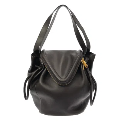 Shop Bottega Veneta Beak Brown Leather Shoulder Bag ()