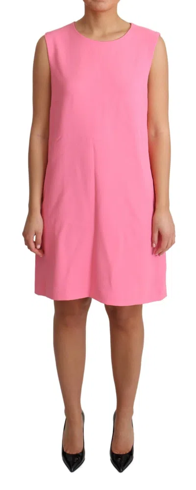 Dolce & Gabbana Pink Shift Sleeveless Knee Length Dress In Pink