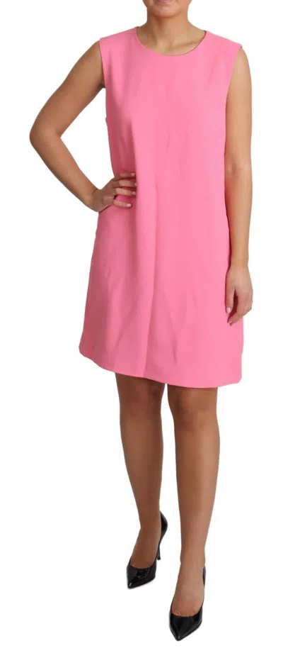Dolce & Gabbana Pink Shift Sleeveless Knee Length Dress In Pink
