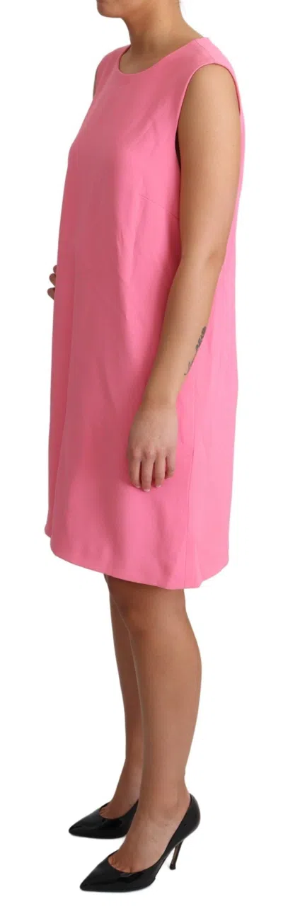 Dolce & Gabbana Pink Shift Sleeveless Knee Length Dress In Pink
