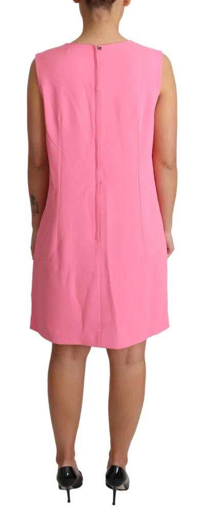 Dolce & Gabbana Pink Shift Sleeveless Knee Length Dress In Pink