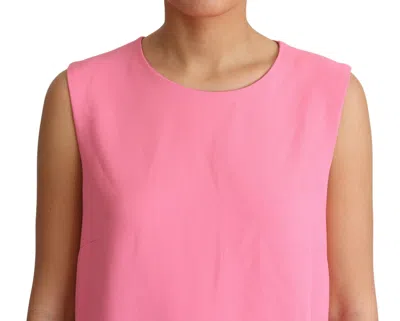 Dolce & Gabbana Pink Shift Sleeveless Knee Length Dress In Pink