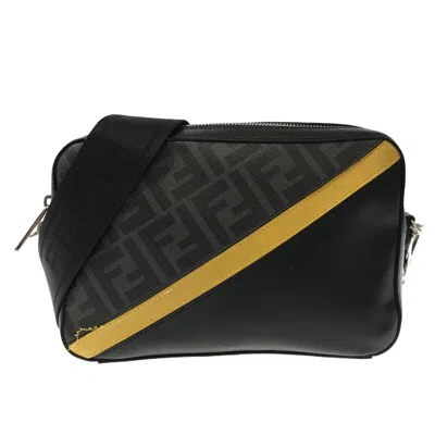 Shop Fendi Camera Case Black Canvas Shoulder Bag ()