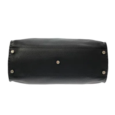 Shop Fendi Peekaboo Black Leather Travel Bag ()