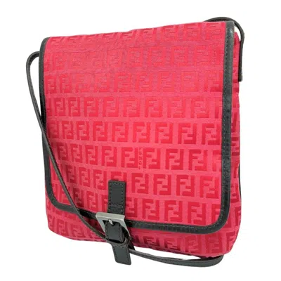 Shop Fendi Zucchino Pink Canvas Shopper Bag ()