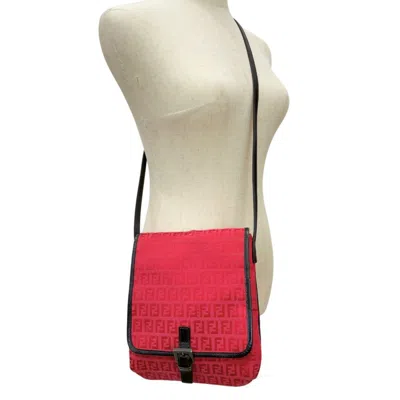 Shop Fendi Zucchino Pink Canvas Shopper Bag ()