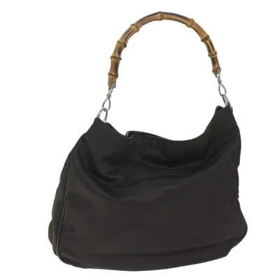 Pre-owned Gucci Bamboo Brown Canvas Shoulder Bag ()