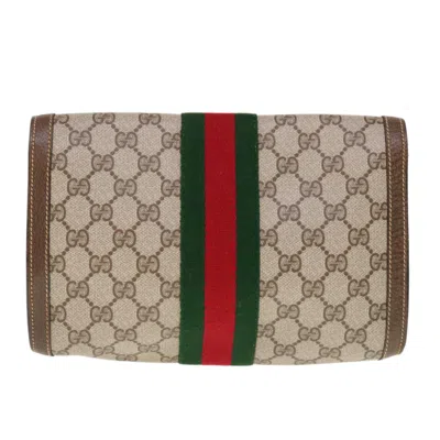 Shop Gucci Beige Canvas Clutch Bag ()