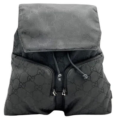 Shop Gucci Black Synthetic Backpack Bag ()