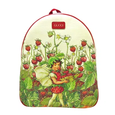 Shop Gucci Gg Plus Red Canvas Backpack Bag ()