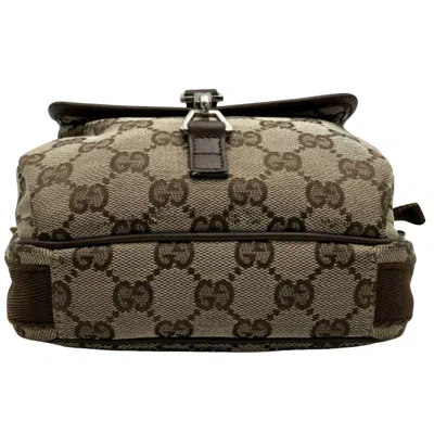 Shop Gucci Jackie Brown Canvas Shoulder Bag ()