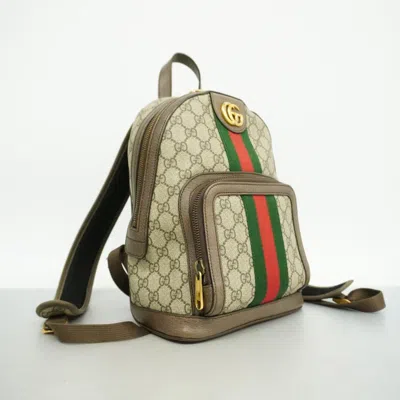 Shop Gucci Ophidia Brown Canvas Backpack Bag ()