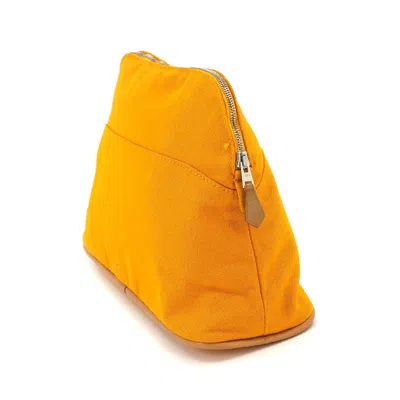Shop Hermes Hermès Bolide Yellow Canvas Clutch Bag ()