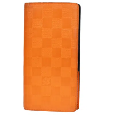 Pre-owned Louis Vuitton Brazza Orange Canvas Wallet  ()