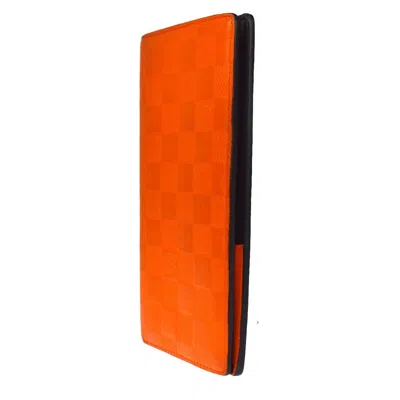 Pre-owned Louis Vuitton Brazza Orange Canvas Wallet  ()