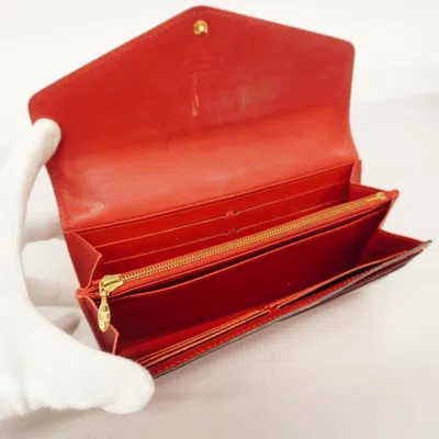 Pre-owned Louis Vuitton Portefeuille Sarah Red Patent Leather Wallet  ()