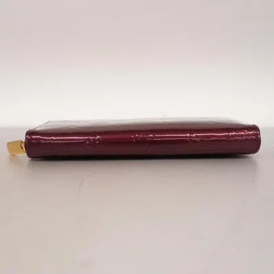 Pre-owned Louis Vuitton Zippy Burgundy Patent Leather Wallet  ()