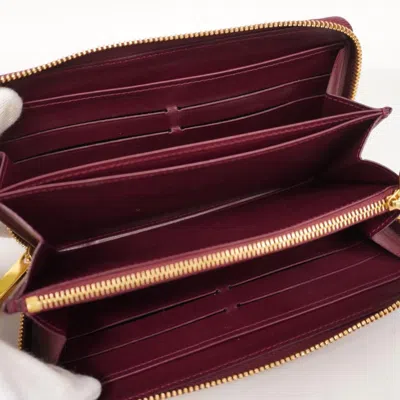 Pre-owned Louis Vuitton Zippy Burgundy Patent Leather Wallet  ()