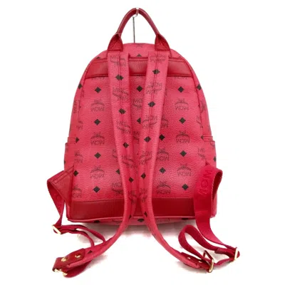 Shop Mcm Visetos Pink Leather Backpack Bag ()