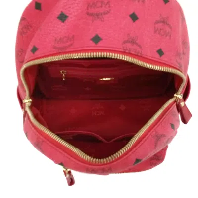 Shop Mcm Visetos Pink Leather Backpack Bag ()