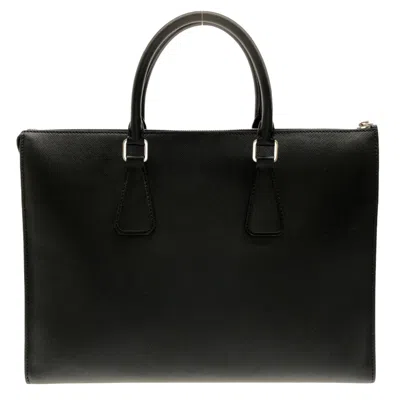Shop Prada Black Leather Travel Bag ()