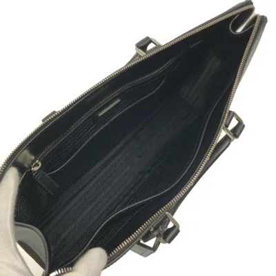 Shop Prada Black Leather Travel Bag ()