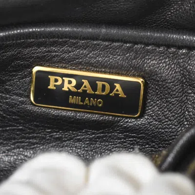 Shop Prada Ribbon Black Leather Shoulder Bag ()