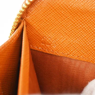 Shop Prada Saffiano Orange Leather Wallet  ()