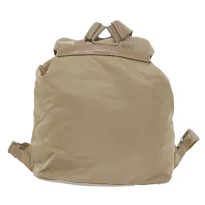 Shop Prada Tessuto Beige Synthetic Backpack Bag ()
