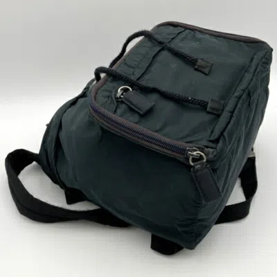 Shop Prada Tessuto Khaki Synthetic Backpack Bag ()