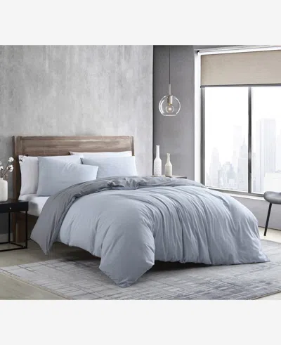 Shop Kenneth Cole Sustainable Solid Grey Duvet Cover Set In Open Dark Grey
