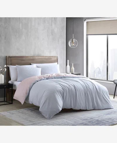 Shop Kenneth Cole Sustainable Solid Grey Duvet Cover Set In Open Lt-pastel Grey