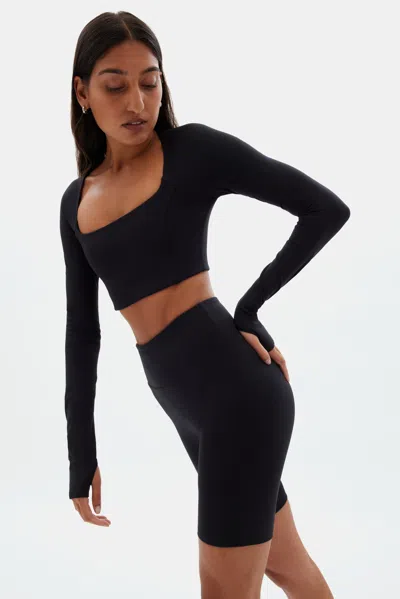 Girlfriend Collective Black Kinsley Seamed Top