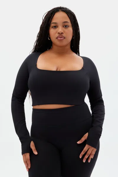 Shop Girlfriend Collective Black Kinsley Seamed Top