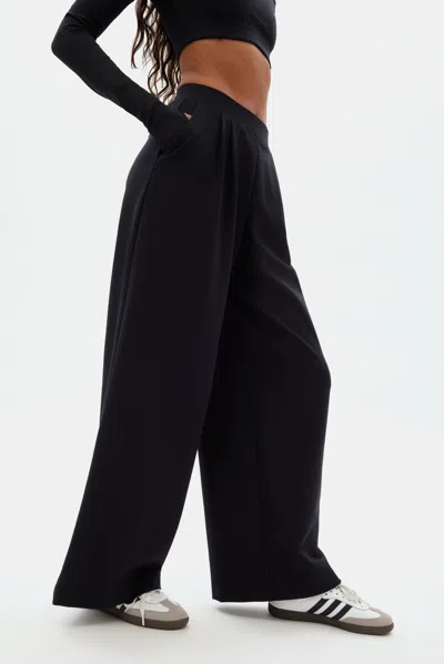 Shop Girlfriend Collective Black Luxe Wide Leg Pant