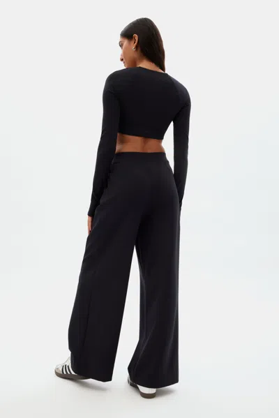Shop Girlfriend Collective Black Luxe Wide Leg Pant